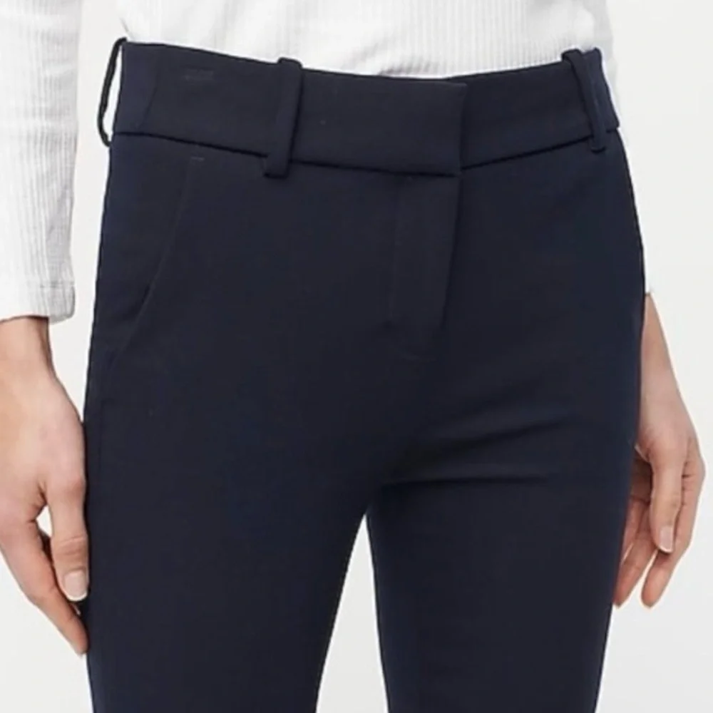 J.Crew Cameron High Rise Slim Ankle Trouser Pants in Four-Season Stretch Black